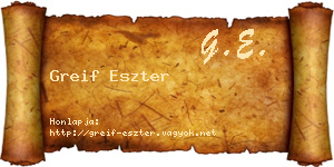 Greif Eszter névjegykártya